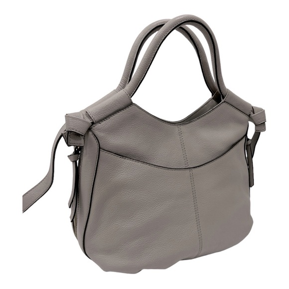 Antonio Melani Gray Leather Bag with Shoulder Strap - Picture 4 of 15